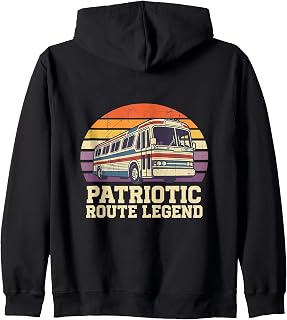 Patriotic Bus Driver – Liberty Transport Art Zip Hoodie