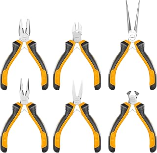 INGCO 6pcs Mini Plier Set, Including 4.5 Inch Combination Pliers, Diagonal Cutting pliers, Needle Nose Pliers, Long Nose Pliers, Flat Nose Pliers, End Cutting Pliers HMPS06115