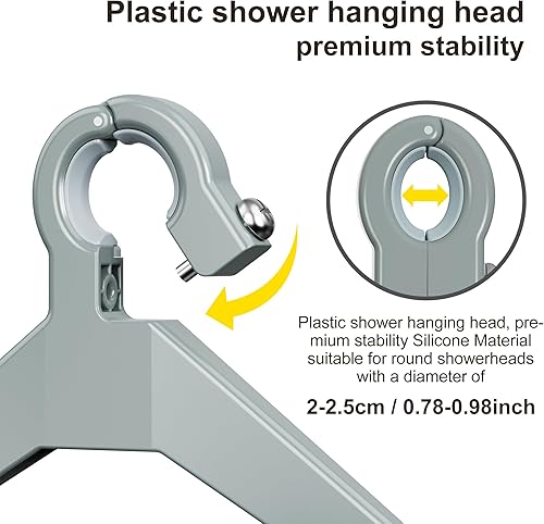 Miniatura 3 de Orimade Organizador de ducha ajustable antideslizante sobre la cabeza, organizador de ducha colgante de baño a prueba de óxido con 2 ganchos para
