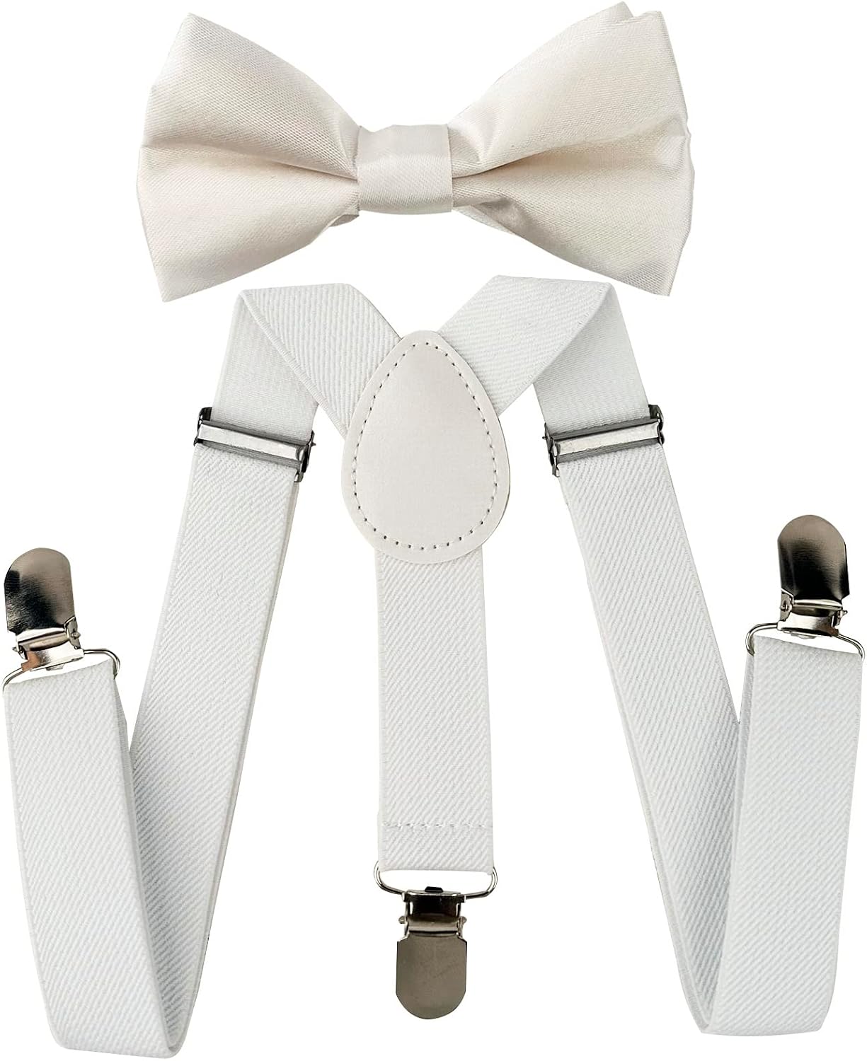 SEVENHEAD Child Kids Suspenders Bowtie Set Adjustable Elastic Y-Back Design with Strong Metal Clips for Boys and Girls
