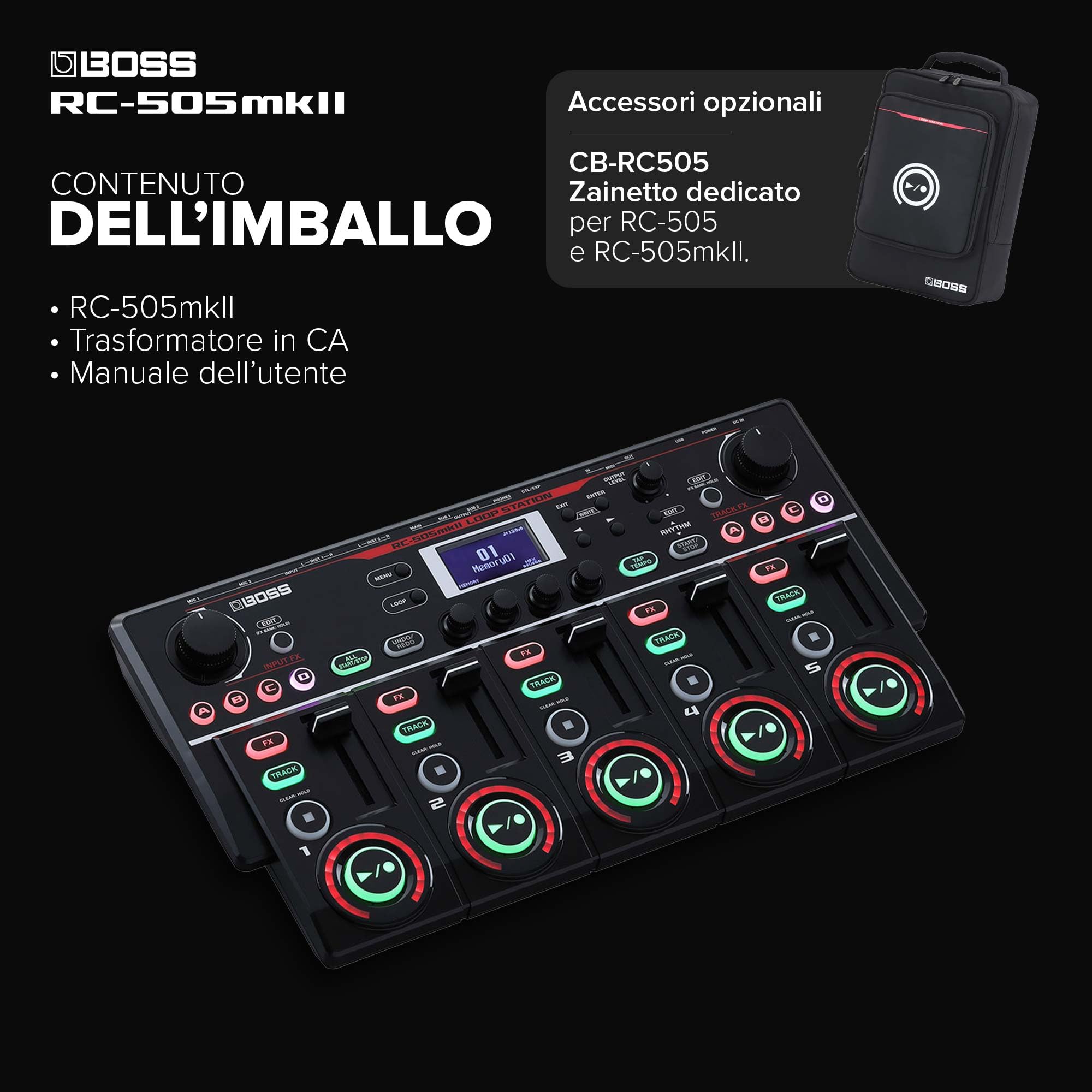 BOSS RC-505mkII Loop Station | Looper da Tavolo Standard del Settore, Aggiornato e Migliorato | 5 tracce di frasi Stereo Simultanee | Vastissima Selezione di Effetti Interni | Cursori affidabili