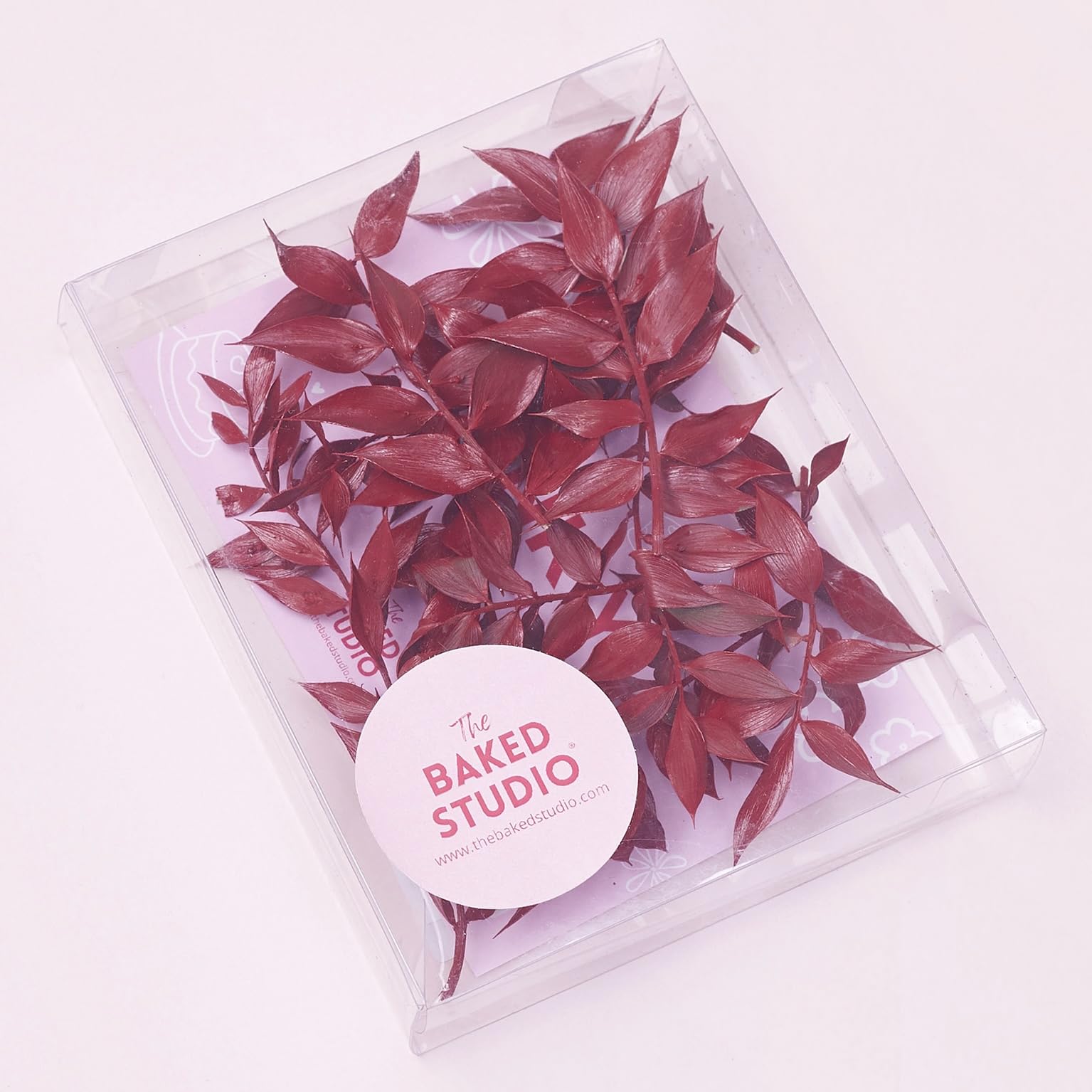 The Baked Studio - Original Dried Flower Ruscus Set For Cake & Cupcake Decorating & Others Crafts (Red), 1 Box - Image 2