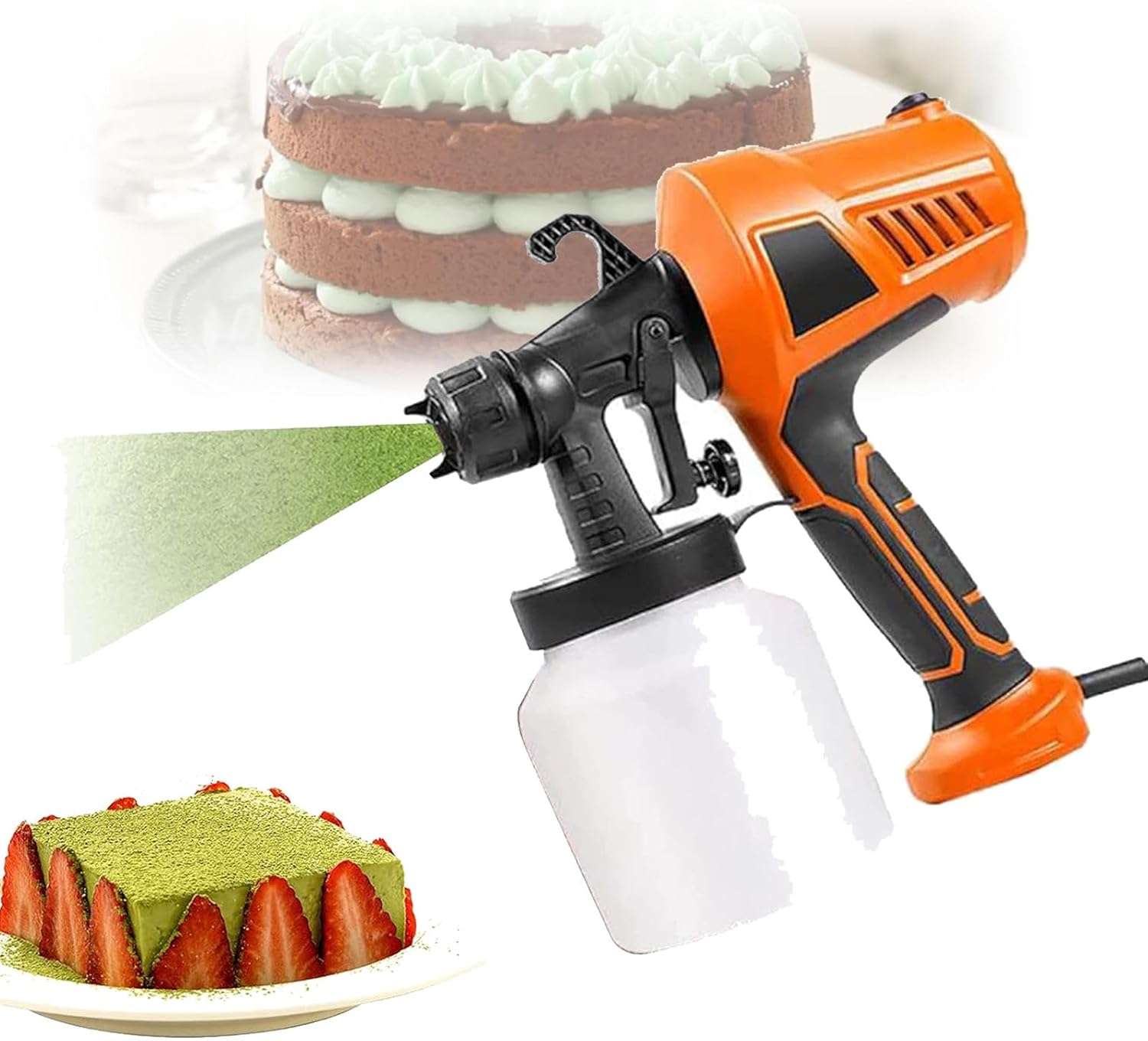 Chocolate Spray Gun,Electric Dessert Paint Sprayer Decorating Kit with Three Spray Patterns,Art Craft Decorating Pastry Tool for Cake Cookies Baking,Furniture,Fence