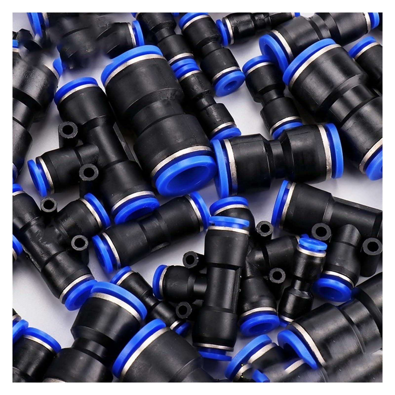 Empuje la conexión de la junta rápida neumática, Conector neumático de plástico de empuje recto for tubo de manguera de aire de PU de 6-12 mm, paquete de 30-70 piezas(70pcs)