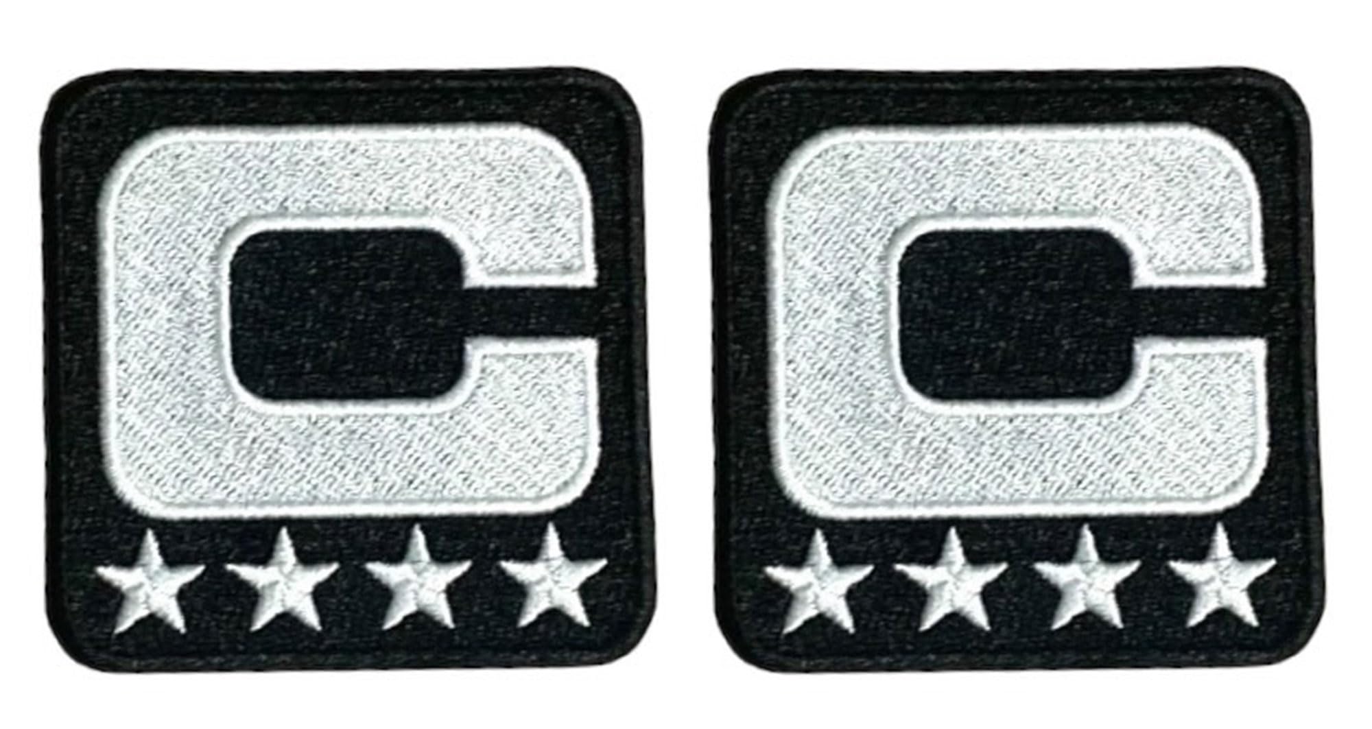 2 Pack Captain 'C' Patch With 4 Gold Stars – Iron-On Or Sew For Jerseys