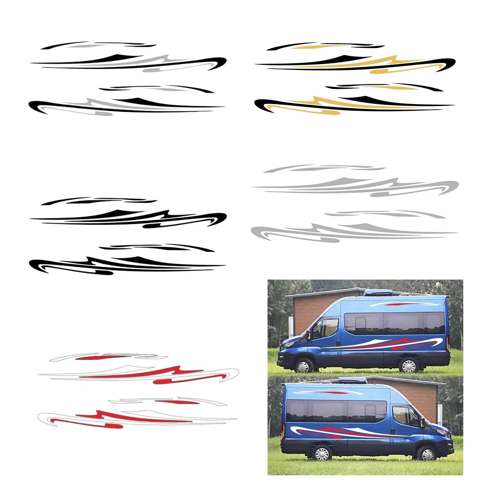 Adesivo per strisce laterali per generale Decorazione per carrozzeria auto Adesivi per decalcomanie in vinile impermeabile per roulotte Pick-up Personalizza la grafica ' auto