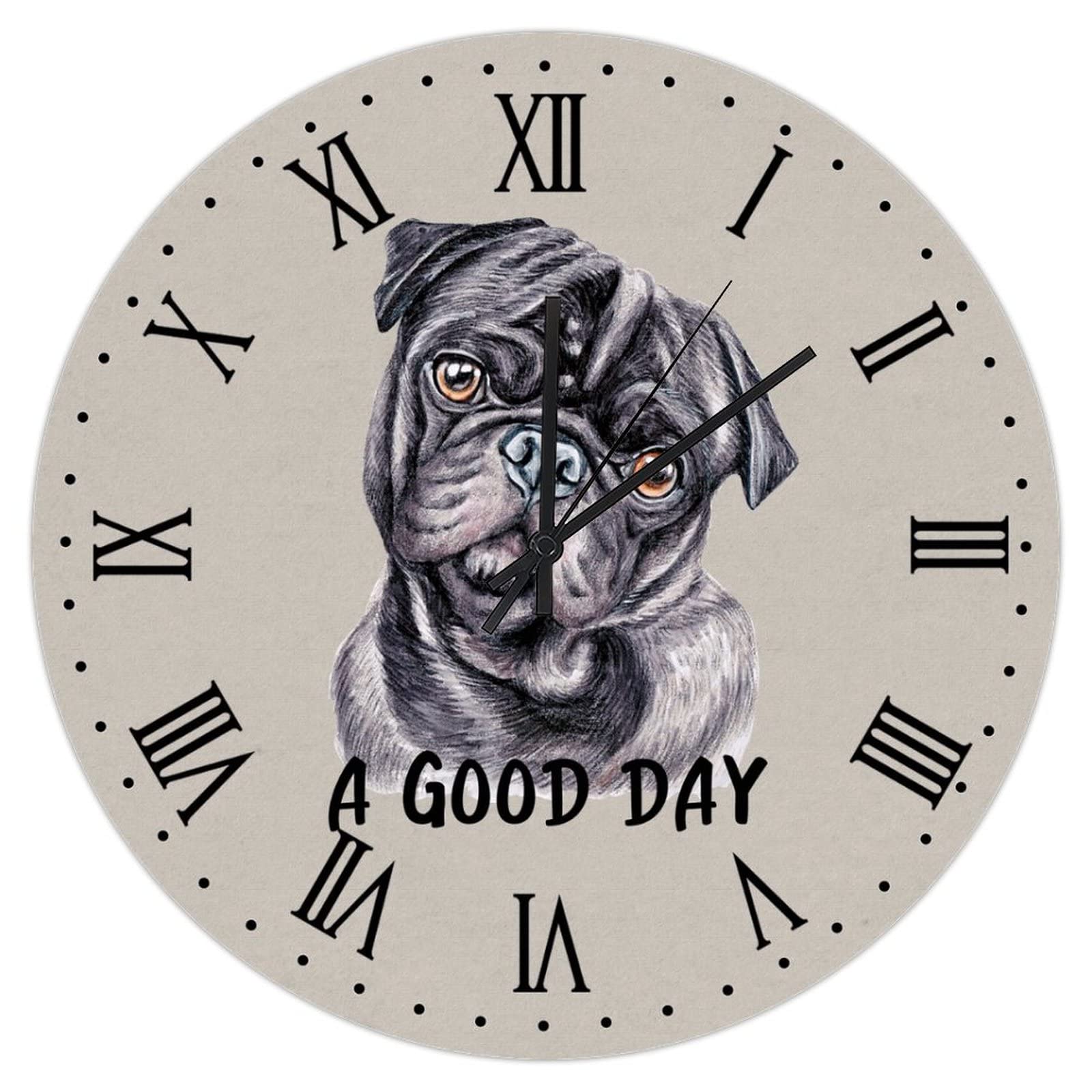 Horloge murale carlin en bois 38 cm A Good Day pour chambre