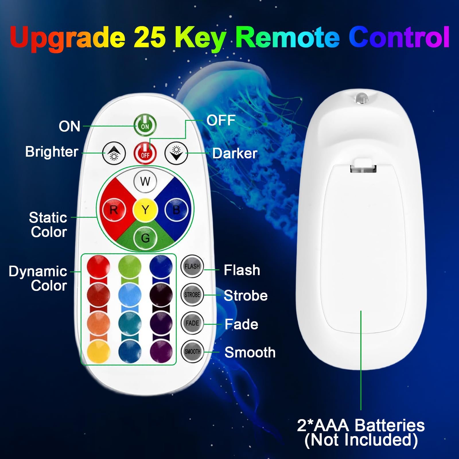 Quallen Lampe mit 17 Farben und Fernbedienung, LED Quallen Aquarium Lampe, Jellyfish Lamp Aquarium, Quallen Lavalampe Stimmungslicht für Kinder Erwachsene Entspannung Wohndekoration