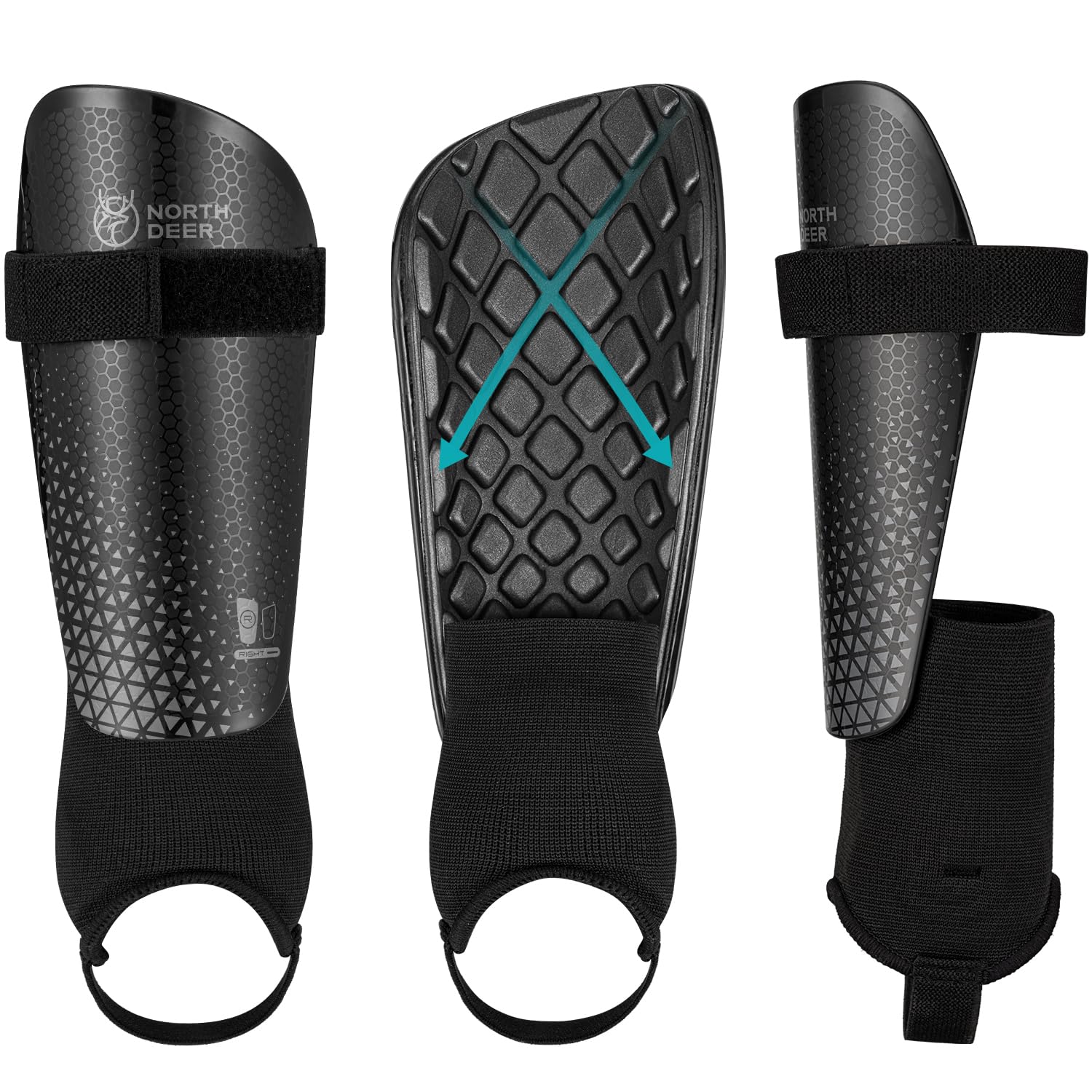 Sponsored Ad – Northdeer Football Shin Pads - Kids Adults Shin Guards with/without Ankle Protection - Hook & Koop Not Scratch the Skin & Freely Adjustable for Boys and Girls