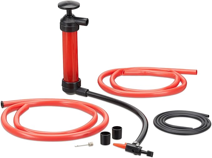 Relaxdays Oil Siphon, Manual Transfer Pump for Gasoline, Decanting Pump