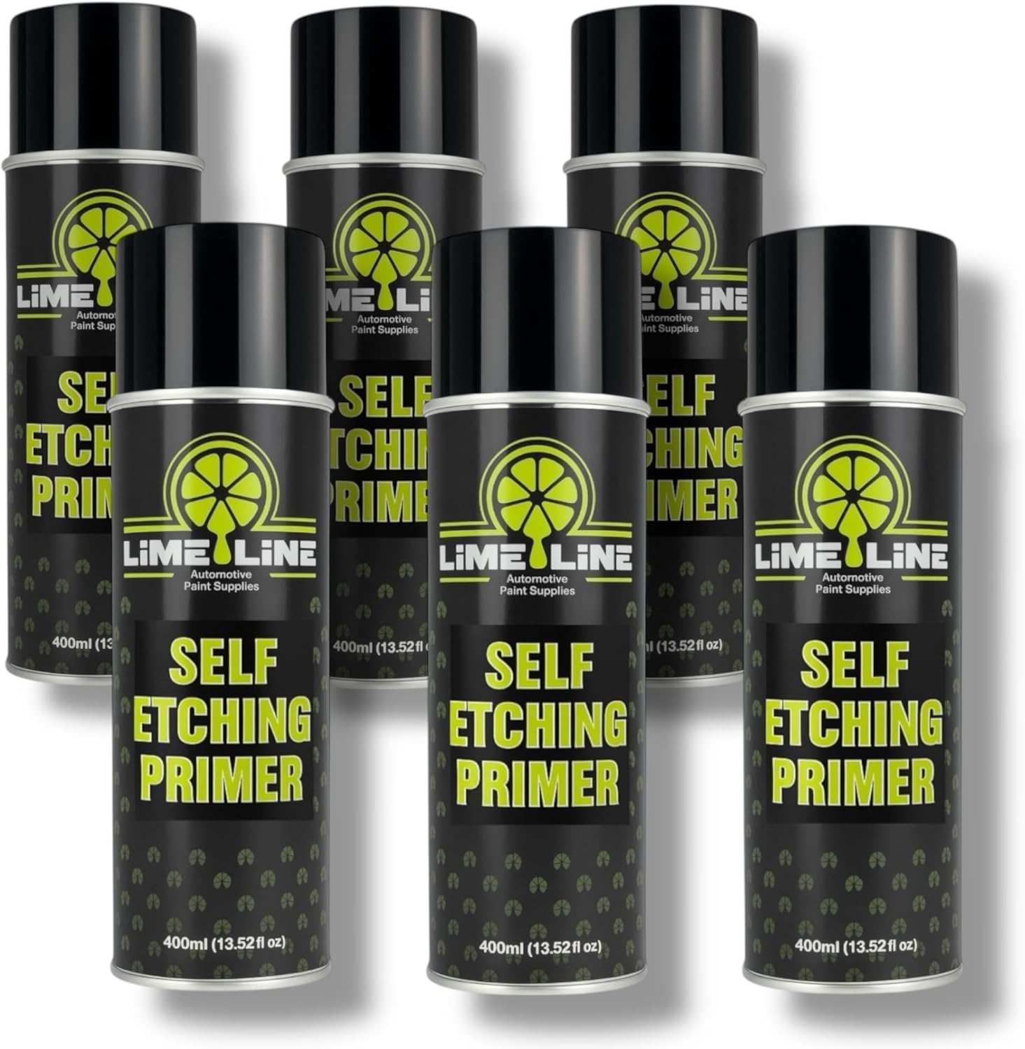 LiME LiNE Self Etching Primer – Professional Automotive Aerosol Primer for Bare Metal – Acid Etch Anti-Rust Formula – Fast-Drying, High Adhesion Spray Can (Pack of 6)