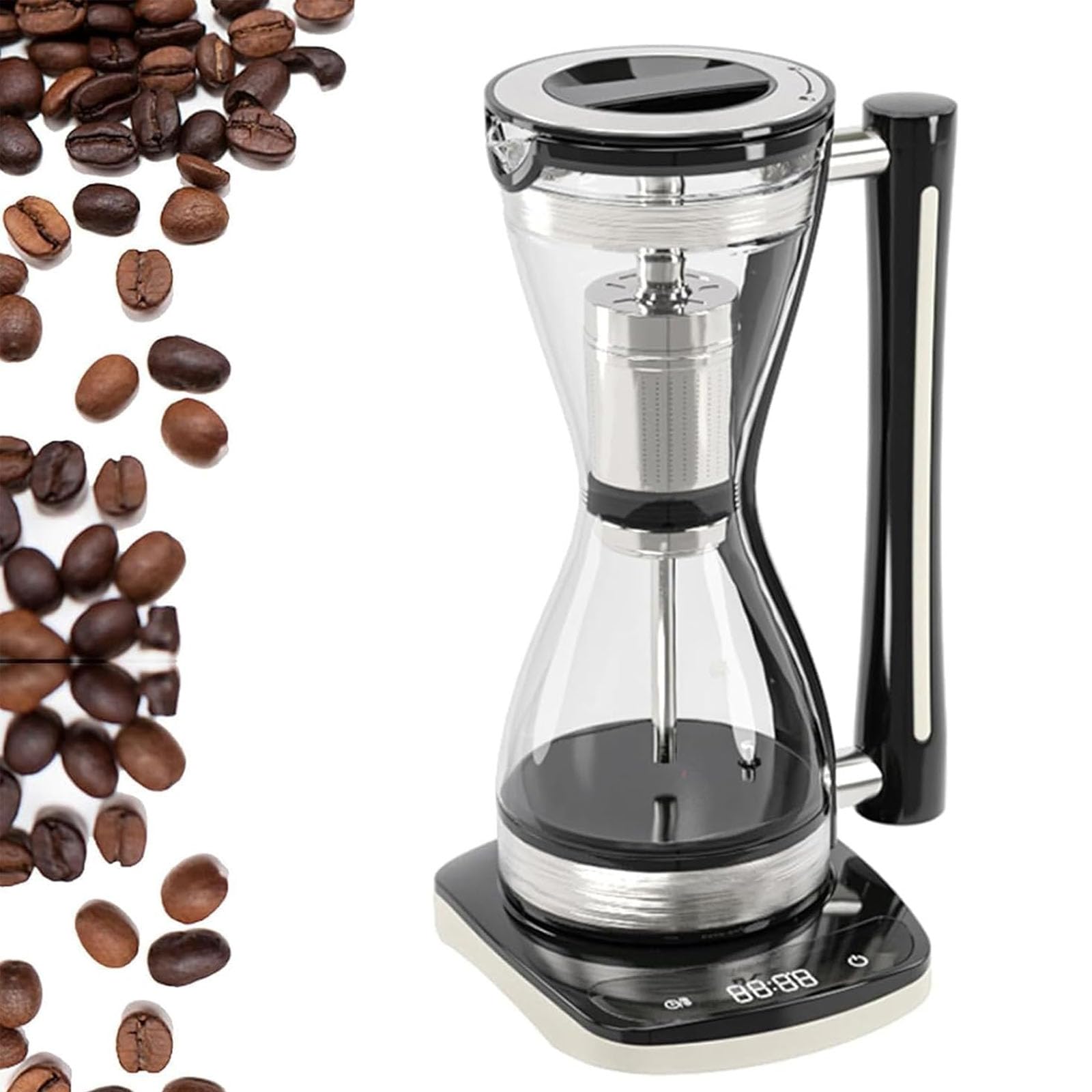 DOJBK Syphon Vacuum Coffee Maker, Glass Syphon Coffee Pot, 240ml Capacity, Anti-dry Burn Protection, 3 Speed Adjustable, for Use At Home, Coffee Shops, Offices & Other Places