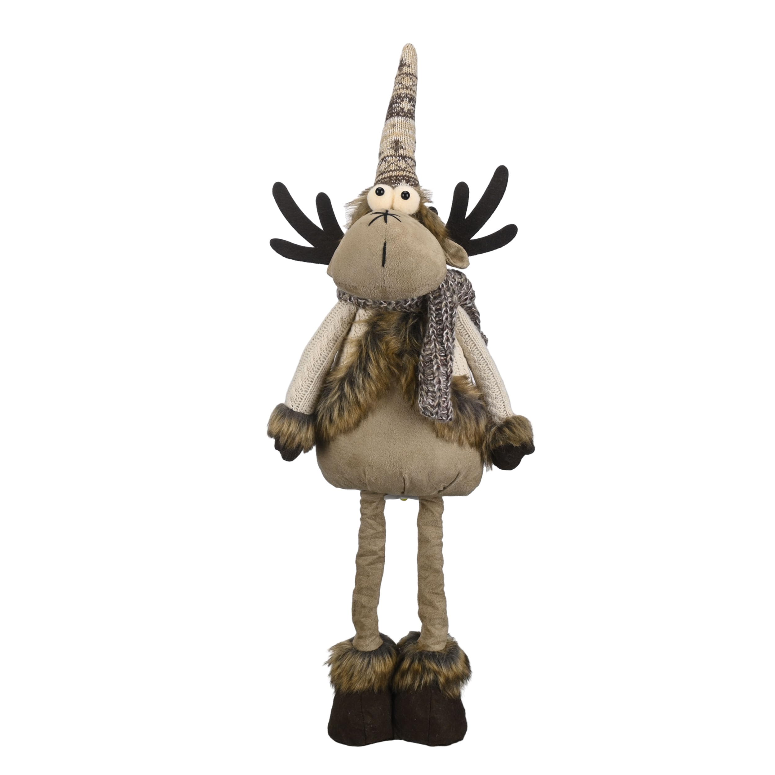 Valery MadelynChristmas Reindeer Decorations, Reindeer Felt Figurine, Bronze Moose Ornaments, Table Mantel Decorations, Bronze Standing Decorations 50-64cm, with Stretchable Leg