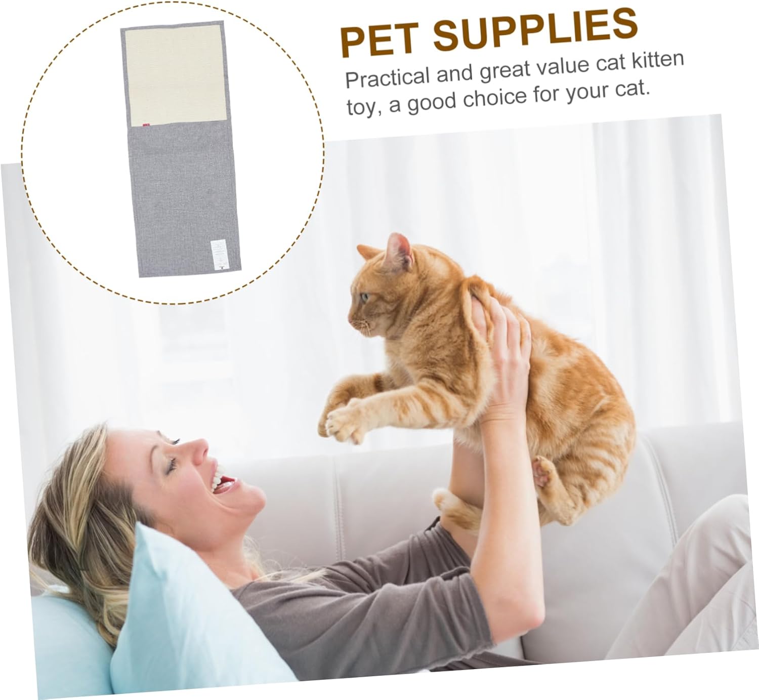 POPETPOP Cat Claw Cover Scratching Mat for Sofa Armrests Light Grey Protective Cover for Home Office Claw Material Durable Cat Furniture Protector