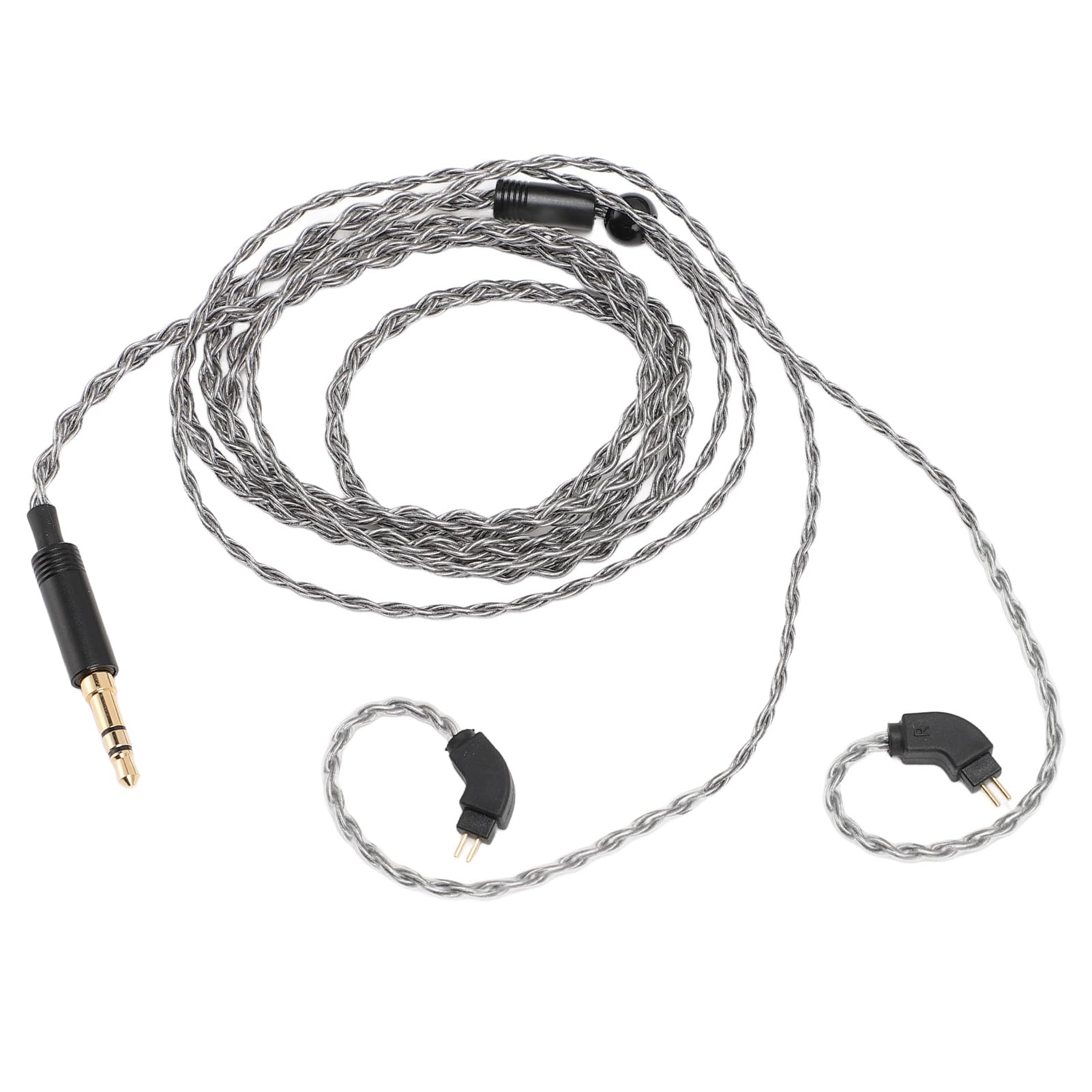 Upgrade Silver Plated Copper Cable, 4 Core Twisted Cable, 3.5MM to 2 Pin 0.78MM Replacement Head, Compatible with Revonext QT2 QT3 RX8