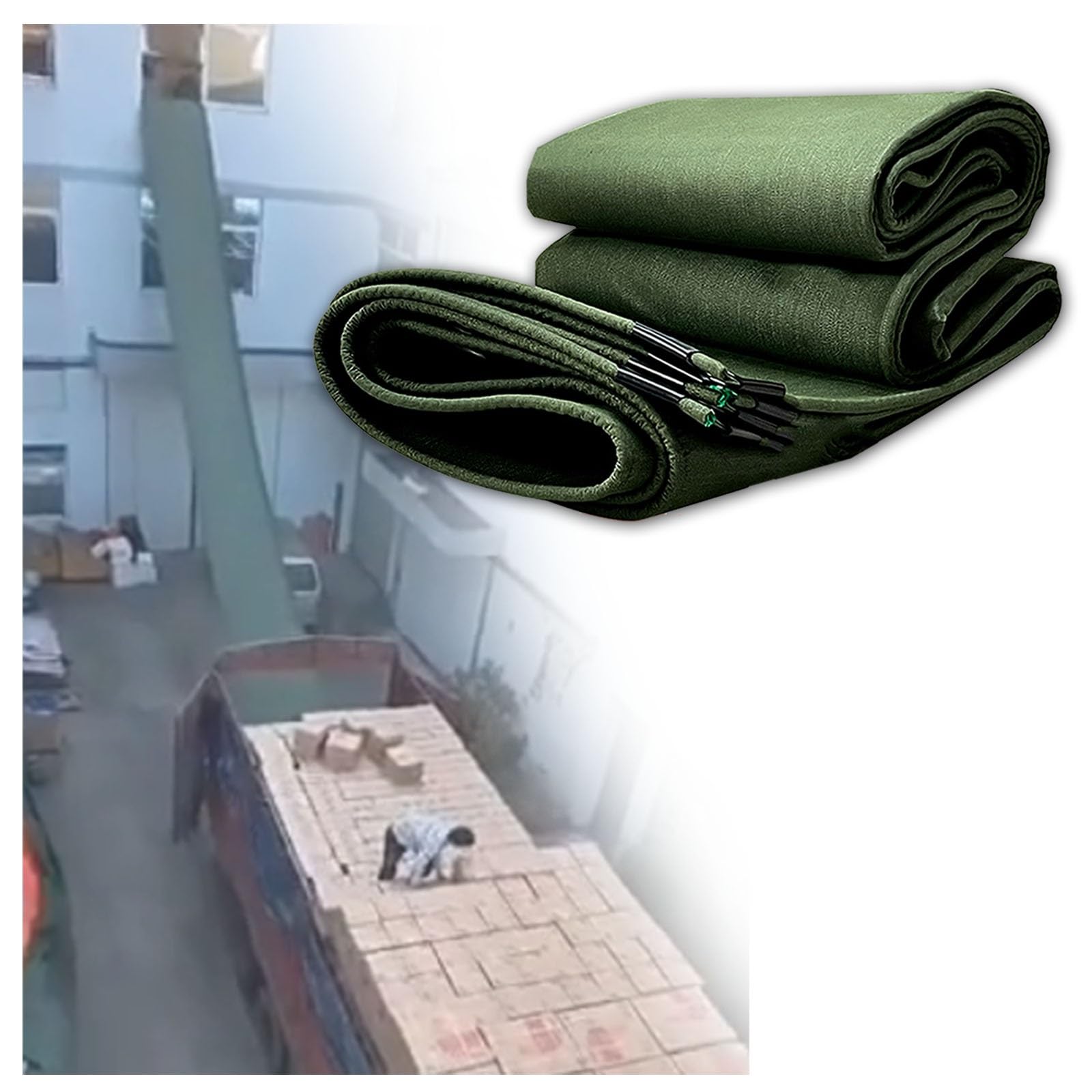 LWJSOCP Cargo Chute,Labor Saving Canvas Unloading Chute, Heavy Duty Handling Slides High Load Bearing Tarpaulin Slide, Cargo Loading And Unloading Slides(10m/32.8ft)(2x22m)
