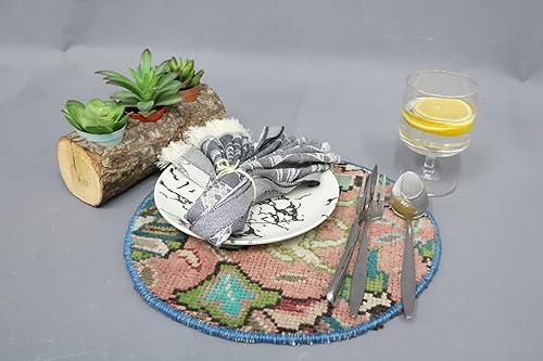 Miniatura 4 de SARIKAYA PILLOW Alfombra Supla, mesa, decoración de cocina, almohadilla marrón, almohadilla de alfombra, 12 x 12 pulgadas hecha a mano, elegante