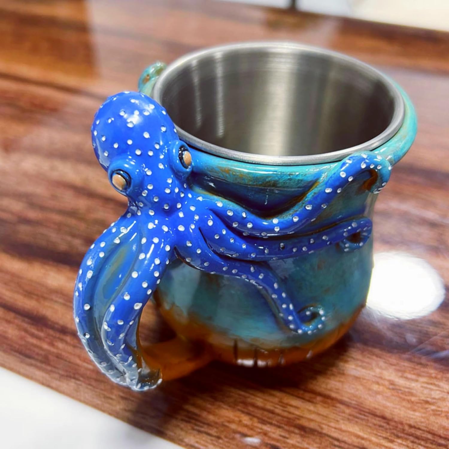 Octopus Coffee Mug Cool Ceramic Handmade Ocean Creature Octopus Cup - Image 8