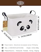 Vista 2 de HUNRUNG - Cesta de almacenamiento rectangular, lindo organizador de tela para juguetes de mascotasniños, libros o ropa. Perfecta para habitaciones