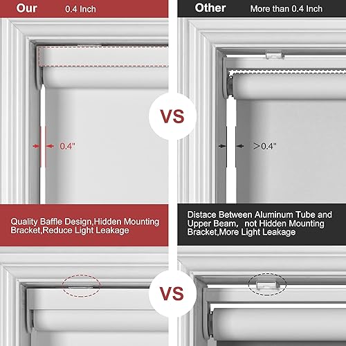 Miniatura 3 de Boolegon Persianas enrollables opacas sin cordón para oscurecer la habitación, persianas enrollables opacas para el hogar, oficina, dormitorio, sala
