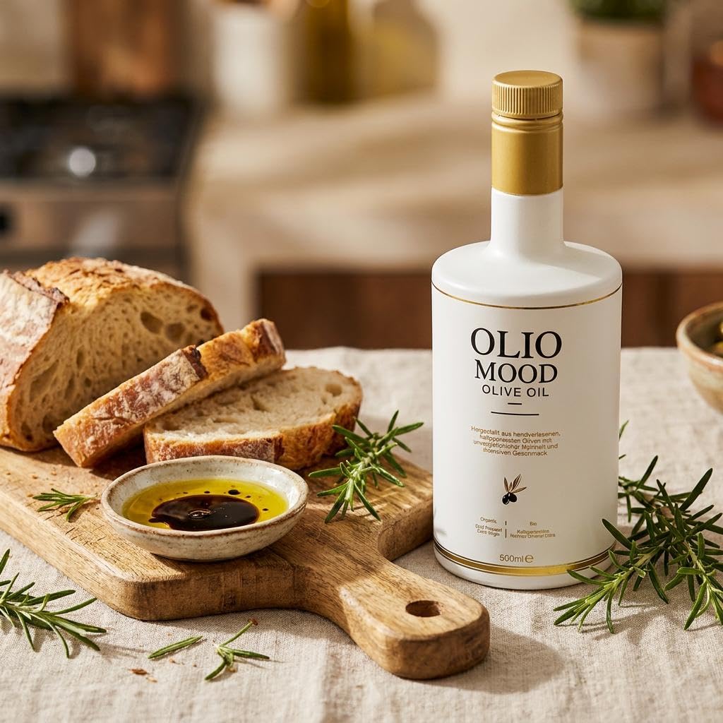 Oliomood Bio Premium Qualität – Kaltgepresstes natives BIO Olivenöl extra 500ml(0.5l (2er Pack), Bio Olivenöl)