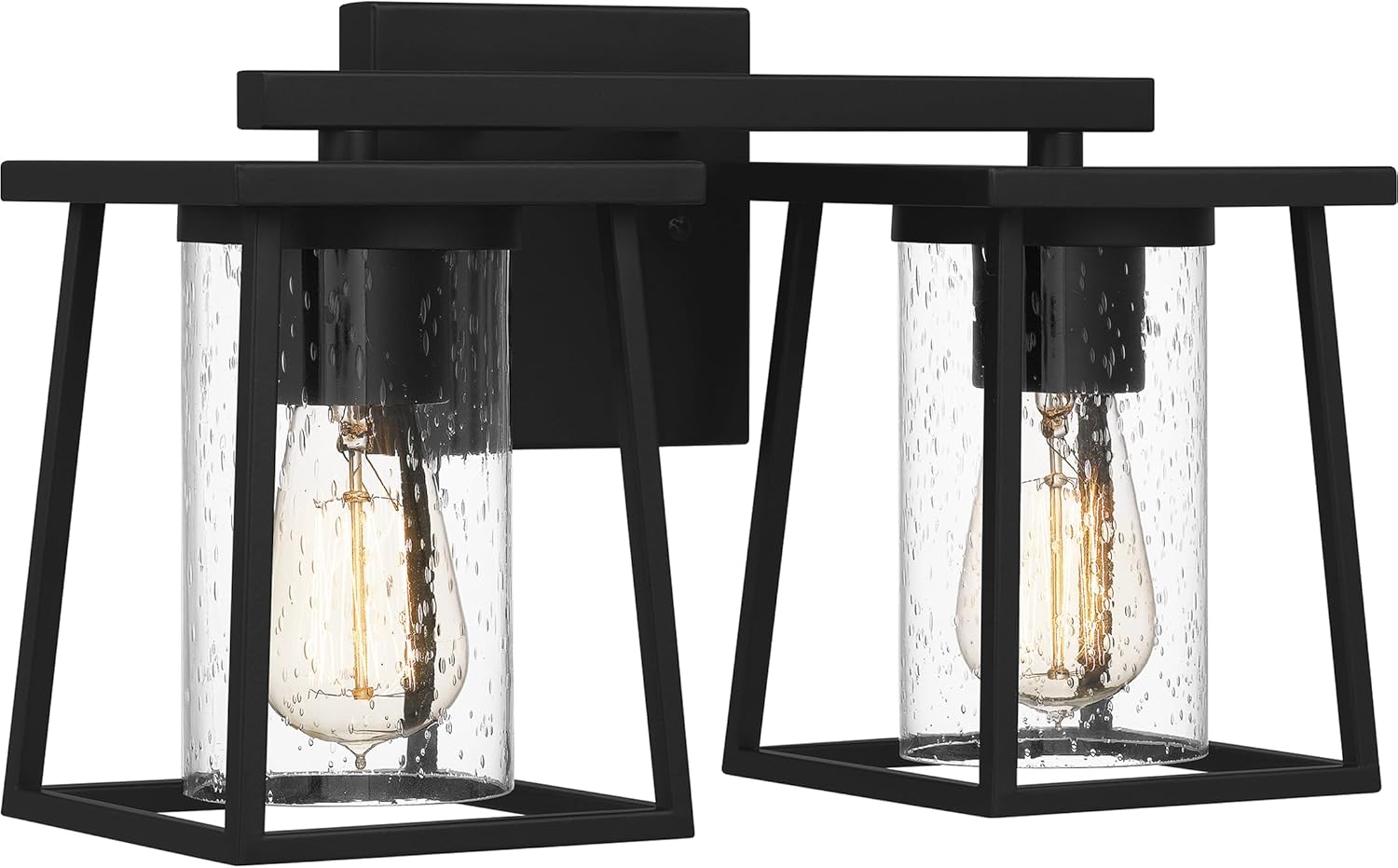 Quoizel LDG8615MBK Lodge Vanity, 2-Light 200 Total Watts, Matte Black