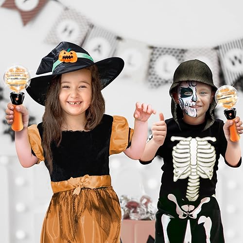 Miniatura 6 de ArtCreativity Juguete de varita mágica con luz de calabaza de Halloween, juguetes iluminados para niños, con efectos iluminados y giratorios,