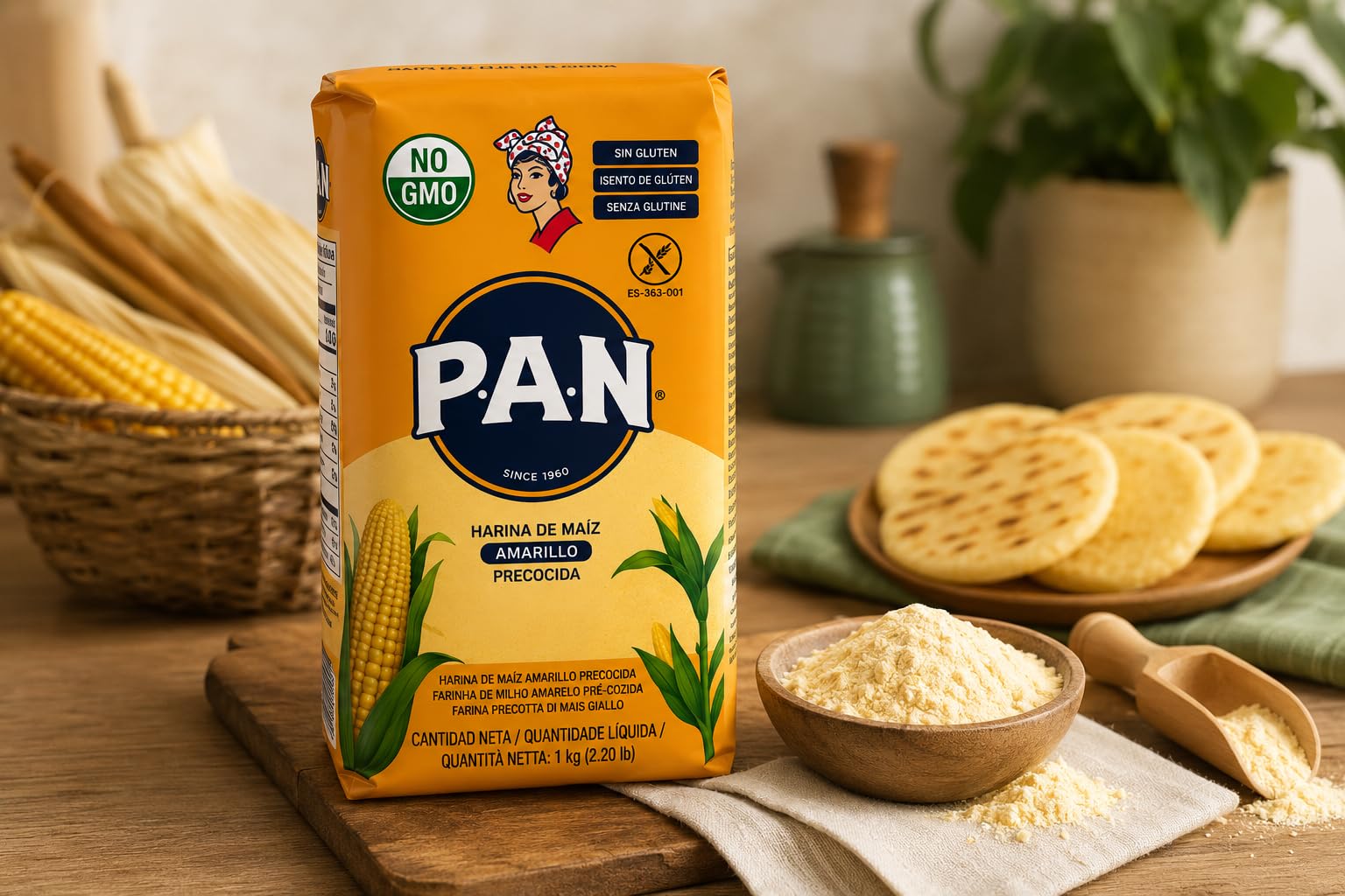 HARINA - PAN - CAJA DE HARINA PAN DE MAIZ AMARILLO PRECOCIDA - 1 KG - 10 UNIDADES