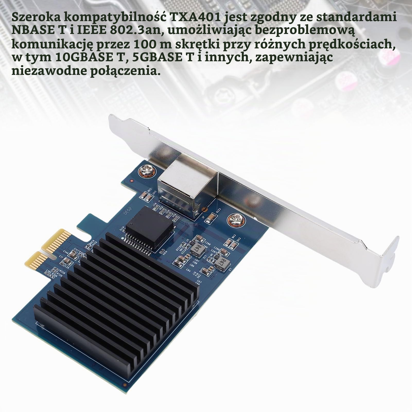 Annadue Karta Sieciowa 10G PCI E, Układ RTL8127 PCIe 4.0 X1 na 10 Gigabit Ethernet, Port 10G/5G/2.5G Multi Gig RJ45, dla Systemu Linux.