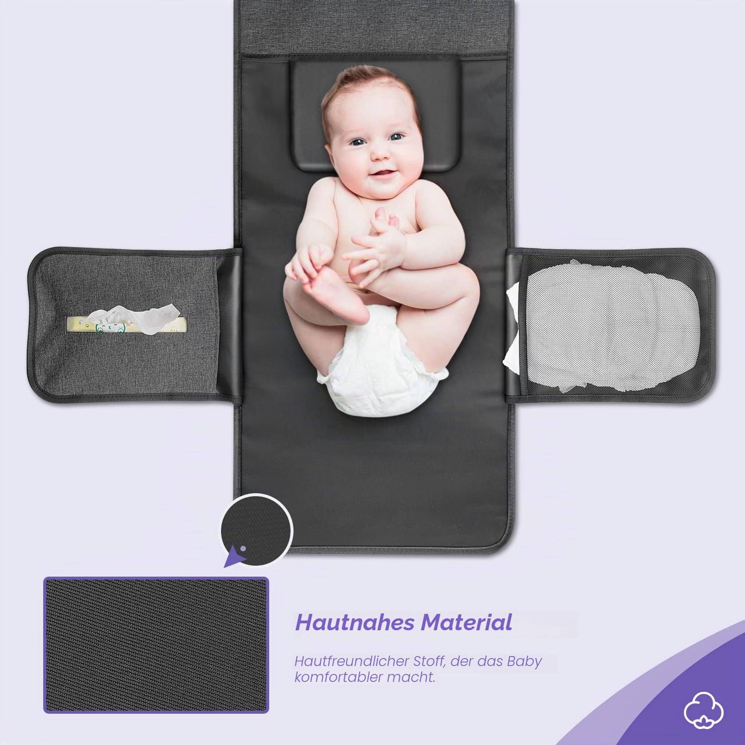 Tragbare Wickelunterlage, Baby Wickelunterlagen für Unterwegs, Faltbare Wickelunterlage, Baby Wickelunterlage, Wickelunterlage für unterwegs Babys Wickeln auf Reisen Wickeltisch, 35x23 cm