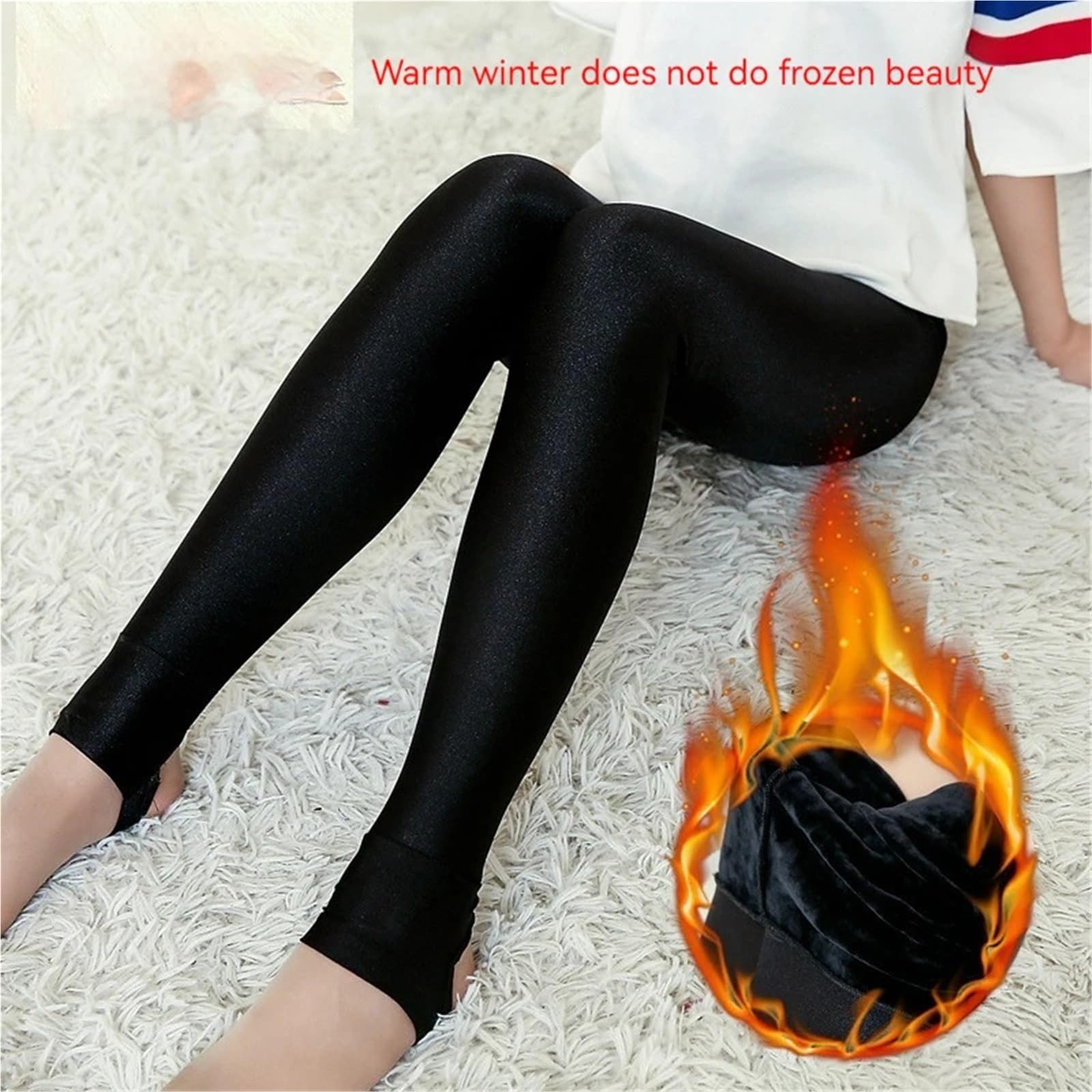 Collant Polaire épais Chaud for Femme Collant translucide Bas Thermique élastique Sexy Femme Collant Taille Haute Leggings(Black,2XL)