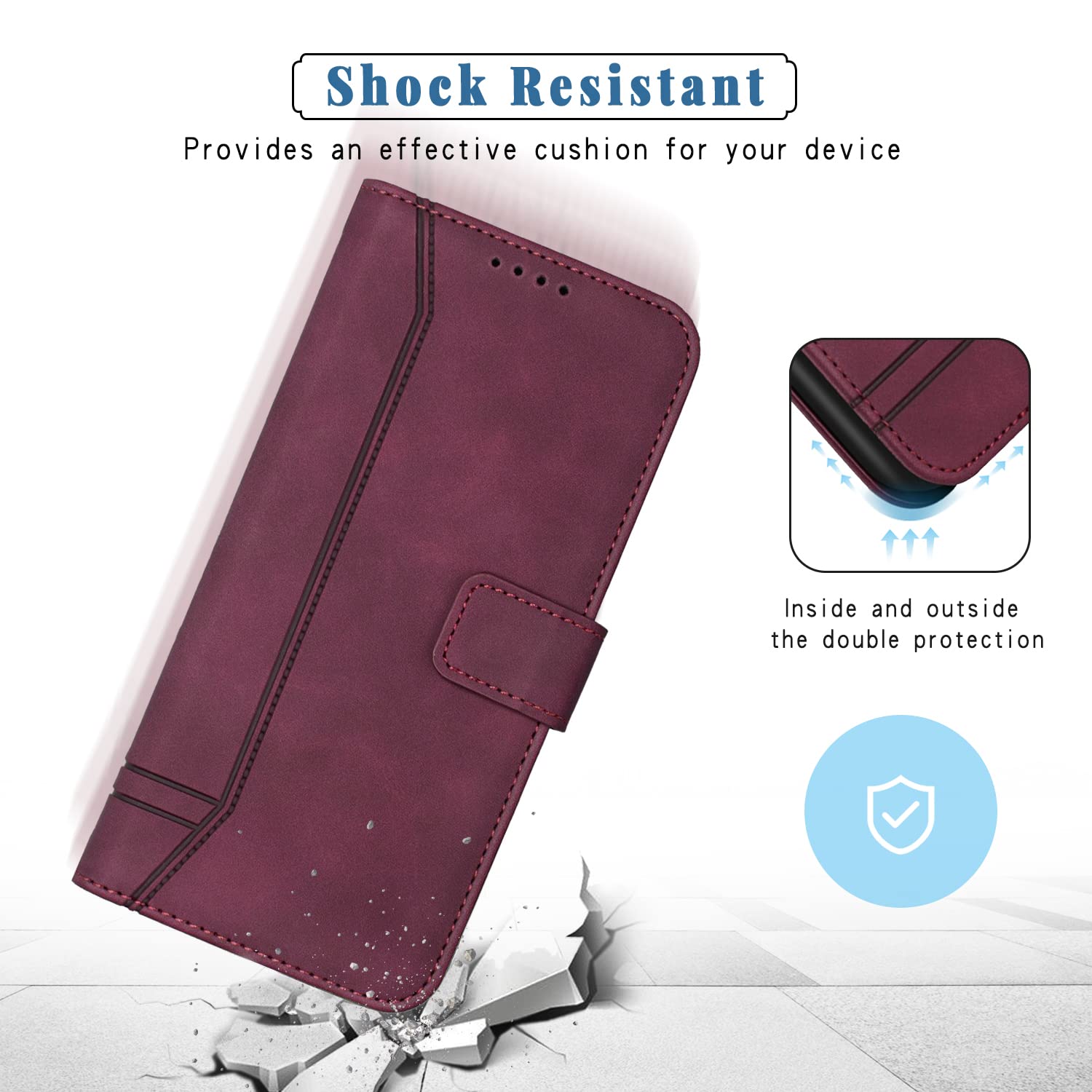 Custodia Flip Con Stand Magnetico Per Redmi Note 13 4g Per Xiaomi Redmi Note 13 4G Custodia,Sottile Pelle Portafoglio Custodia Magnetica Gialla