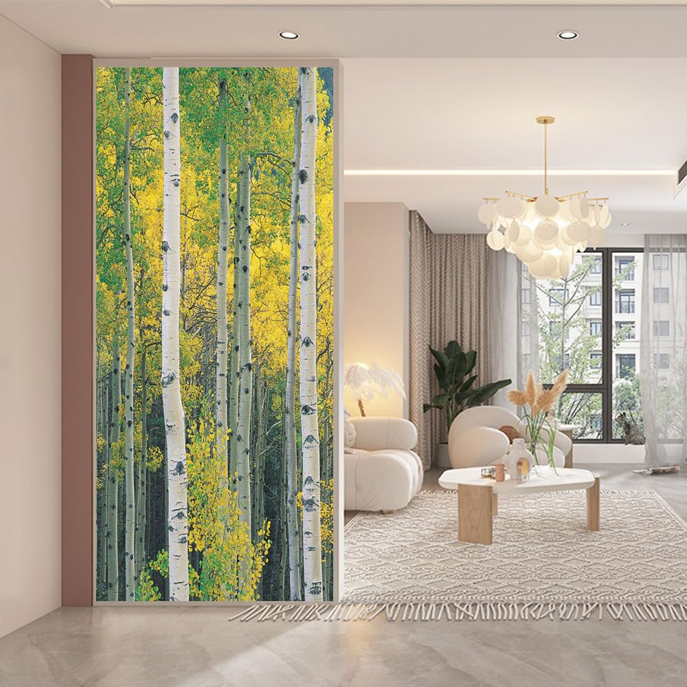 Statische elektriciteit, matte privacy-raamfolie, anti-uv, blokkerend, warmteregulerend, raamsticker, boompatroon, glazen raamdecoratie, B34,6 x H63 (88 x 160 cm