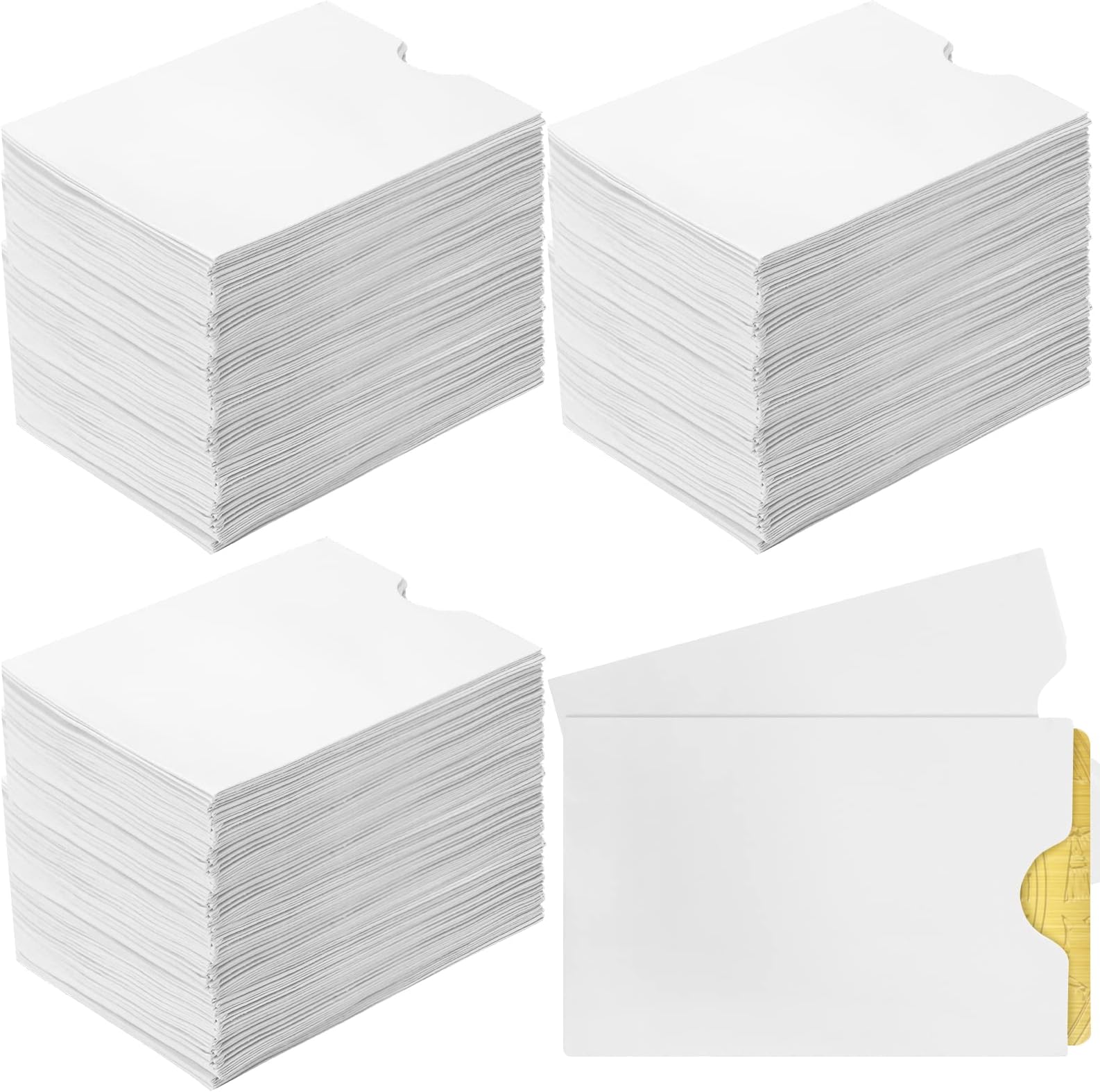 Thenshop 2000 Pieces Credit Card Sleeves Hotel Key Card Holder Blank Gift Card Envelopes Writeable Printable Gift Card Sleeves White Key Sleeve Card Protector for Business, 2.4 x 3.5 Inch