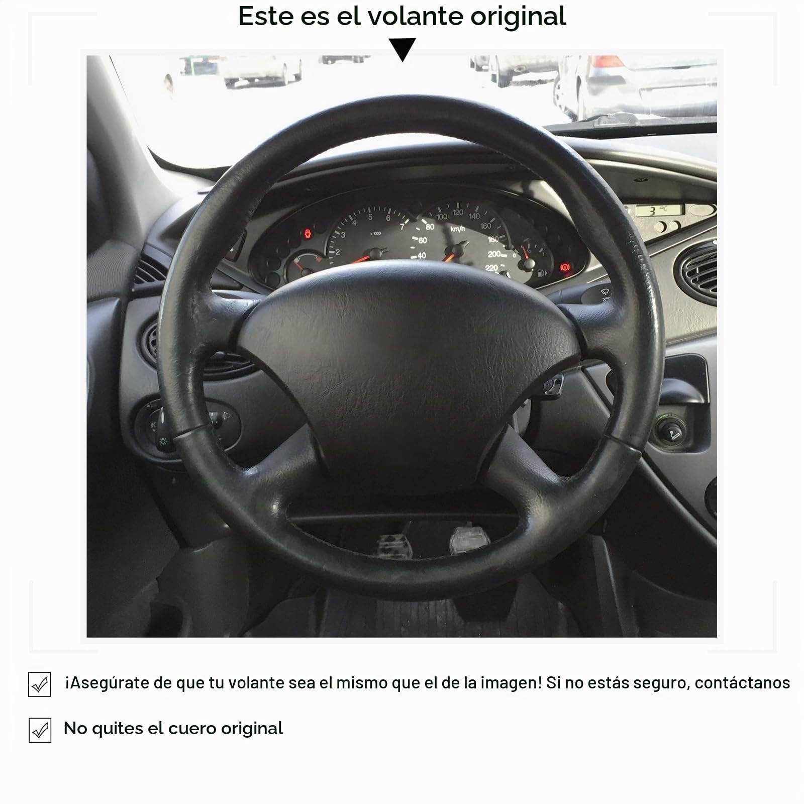 MEWANT Funda de Volante a Medida para Coser Ford Focus | Ford Focus MK1 1998-2004 volante / Ford Focus MK1 1998-2004 Transpirable Para Volantes Calefactados Duradero