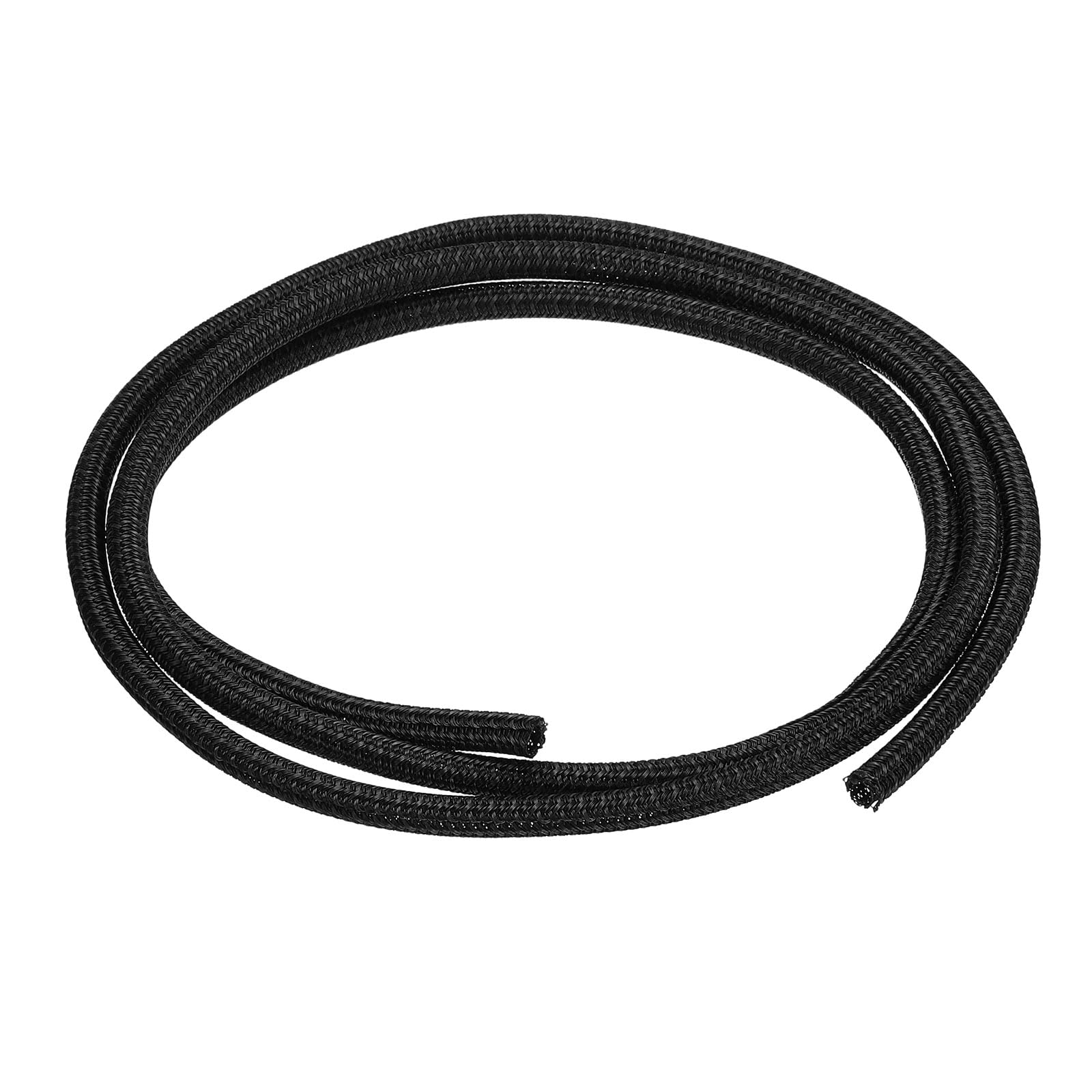 sourcing map Split Sleeve Wire Loom 3/16" 5Ft Black Self Wrapping Braided Sleeve UL94-V2 Fireproof PET Sleeving for Automotive, Home Cable Management