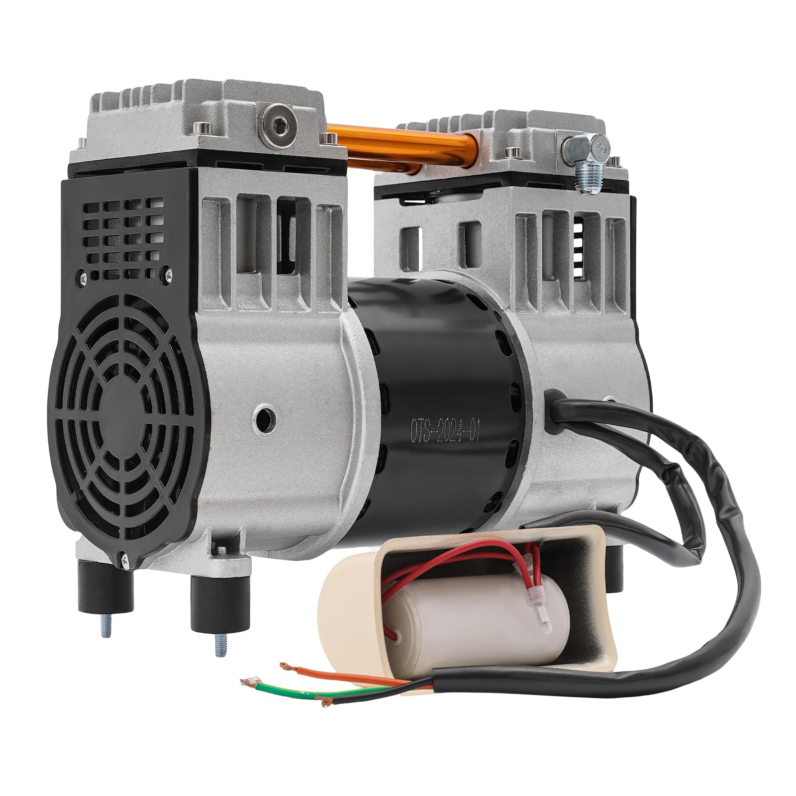 Cabeza de compresor de aire de 980 W, cabezal de bomba con 2 silenciadores, 1380 r/min, motor de cobre puro para fábricas y casas