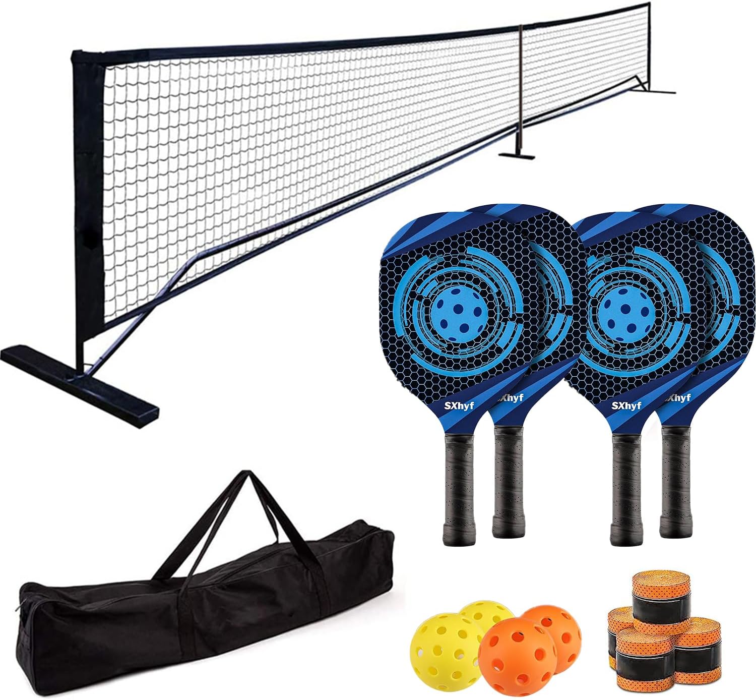 Pickleball Paddles Set with Pickleball Rackets & Pickleball Balls, Pickle Ball Paddle Set, Sport Gifts for Men Women Pickleball Set with Net