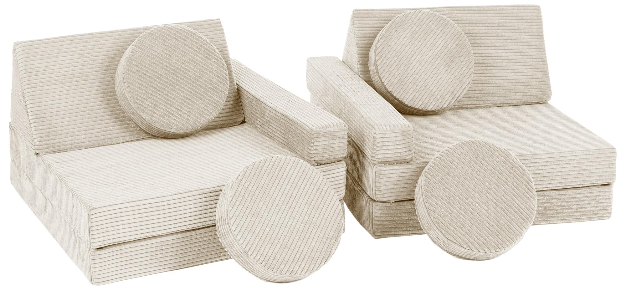 Canapé Multifonction Pouf Fauteuil pour Enfants éléments en Mousse Jeu (Couleur: crème (Velours côtelé))