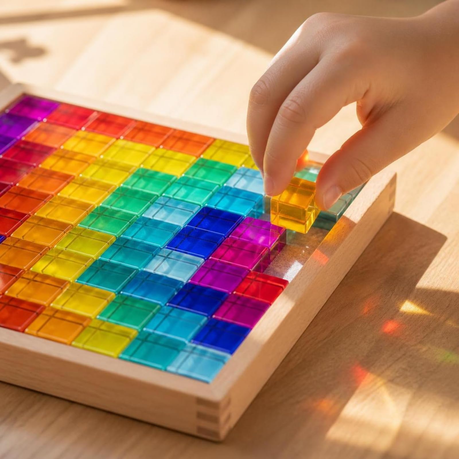 Sharplace Juego Bloques Acrílicos Apilable | Sensorial, Juego Clasificación Colores, Didáctico, Juguete