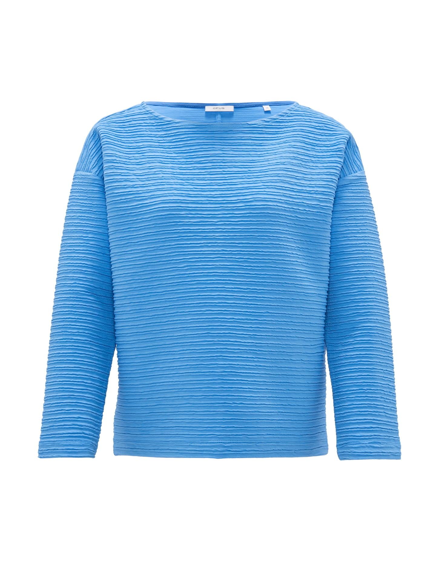 OPUS Damen Sweatshirt Boxy Fit aus Baumwoll Mix Blue Salt