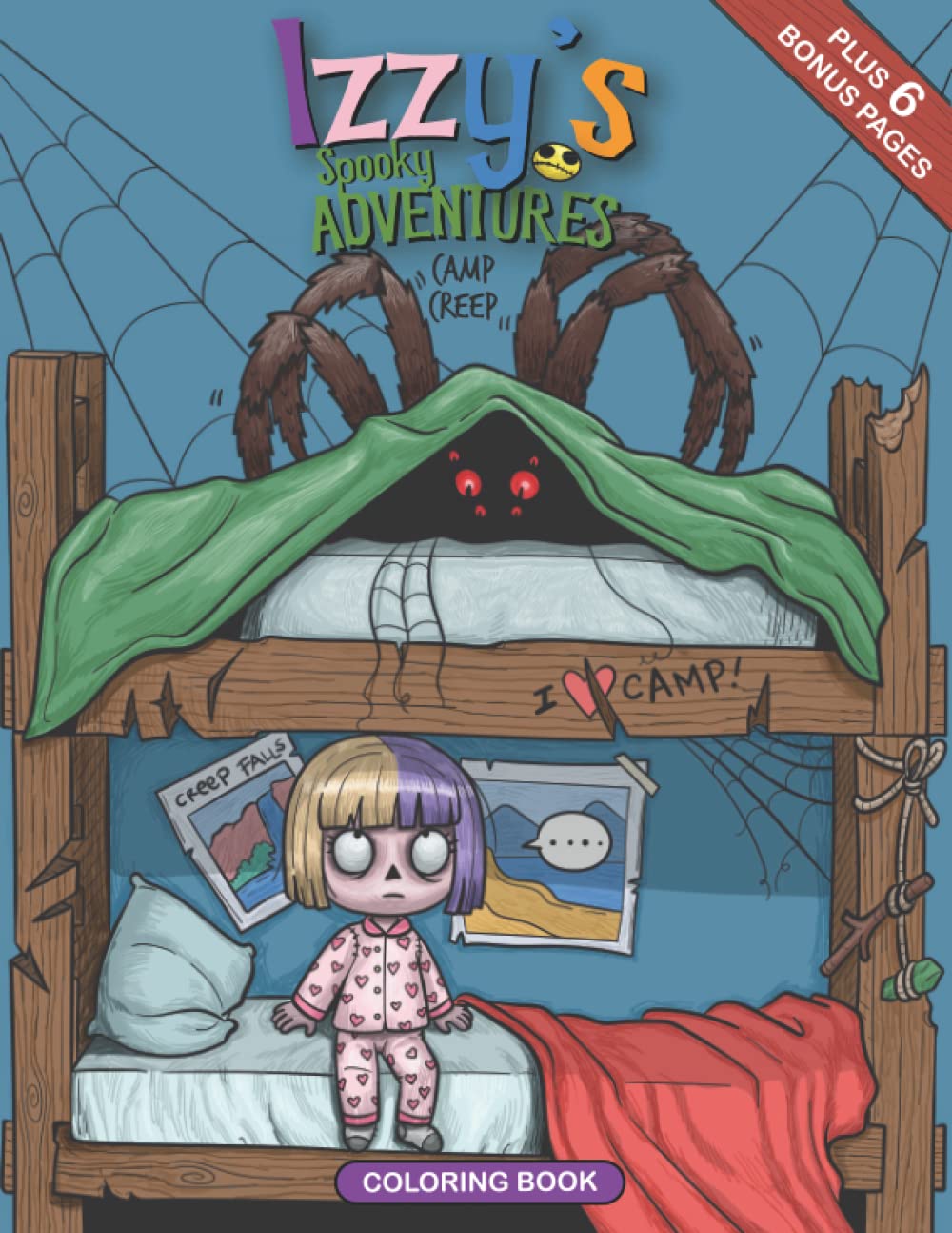 Izzy's Spooky Adventures Camp Creep Coloring Book for Adults: Kawaii, Cute Adorable Spooky Girl With Her Creepy Vibe Misfit Friends, Stress Relief And Relaxation Coloring For Young Adults, Teens