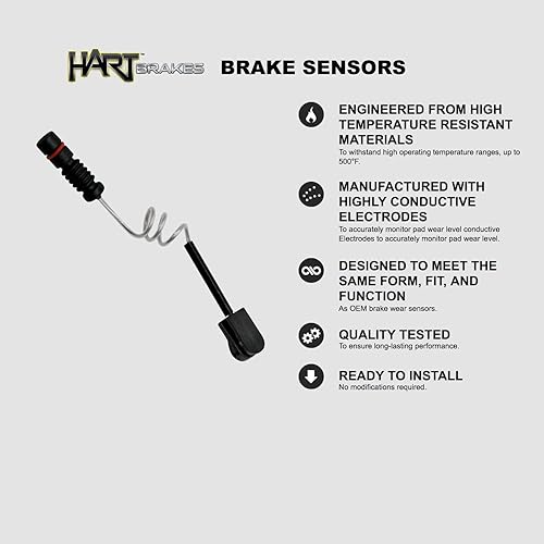 Miniatura 6 de Hart Brakes Kit de frenos y rotores traseros delanteros Pastillas de freno delanteras y traseras Rotores y pastillas de freno Pastillas de freno y