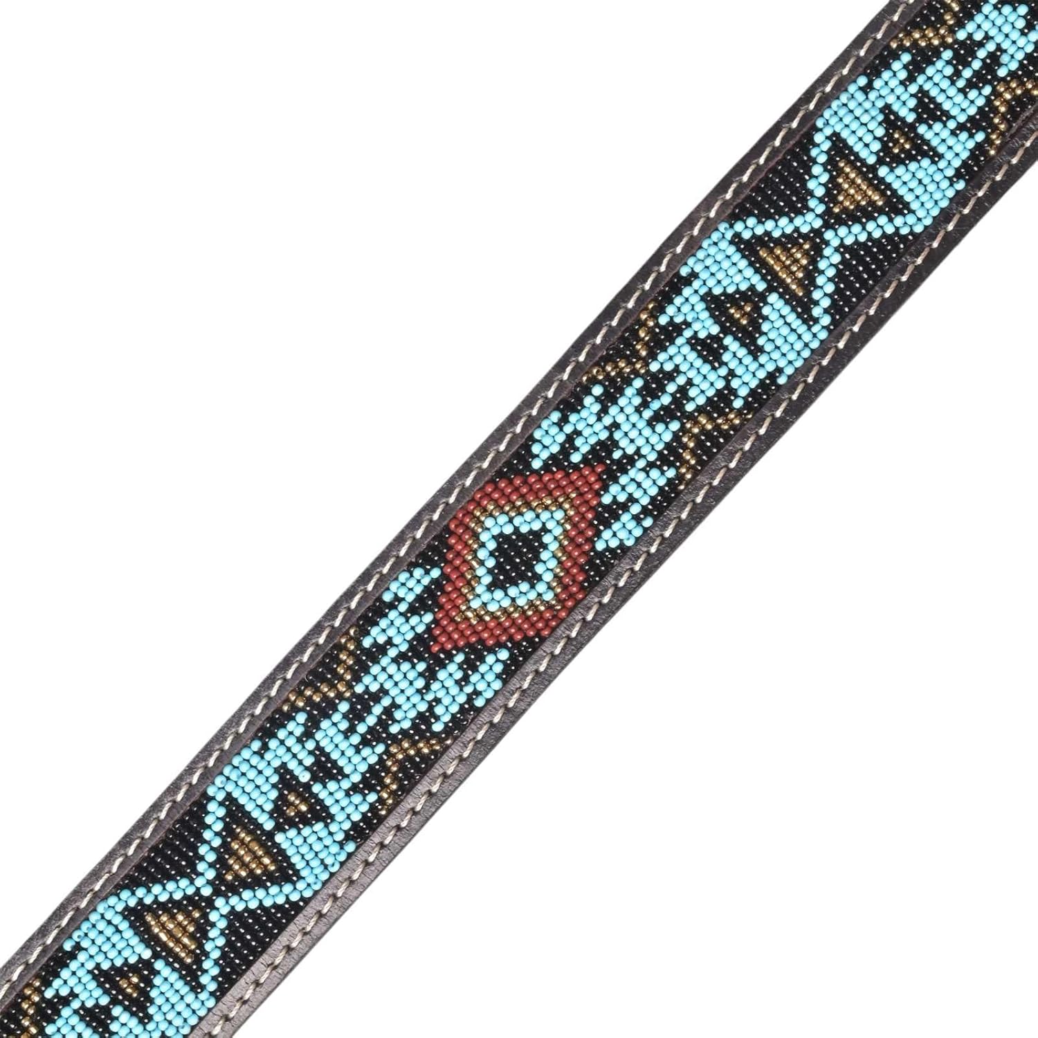 Beaded Western Leather Belt for Men Full Grain Premuim Leather Waist Belt with Changeable Buckle - Image 4