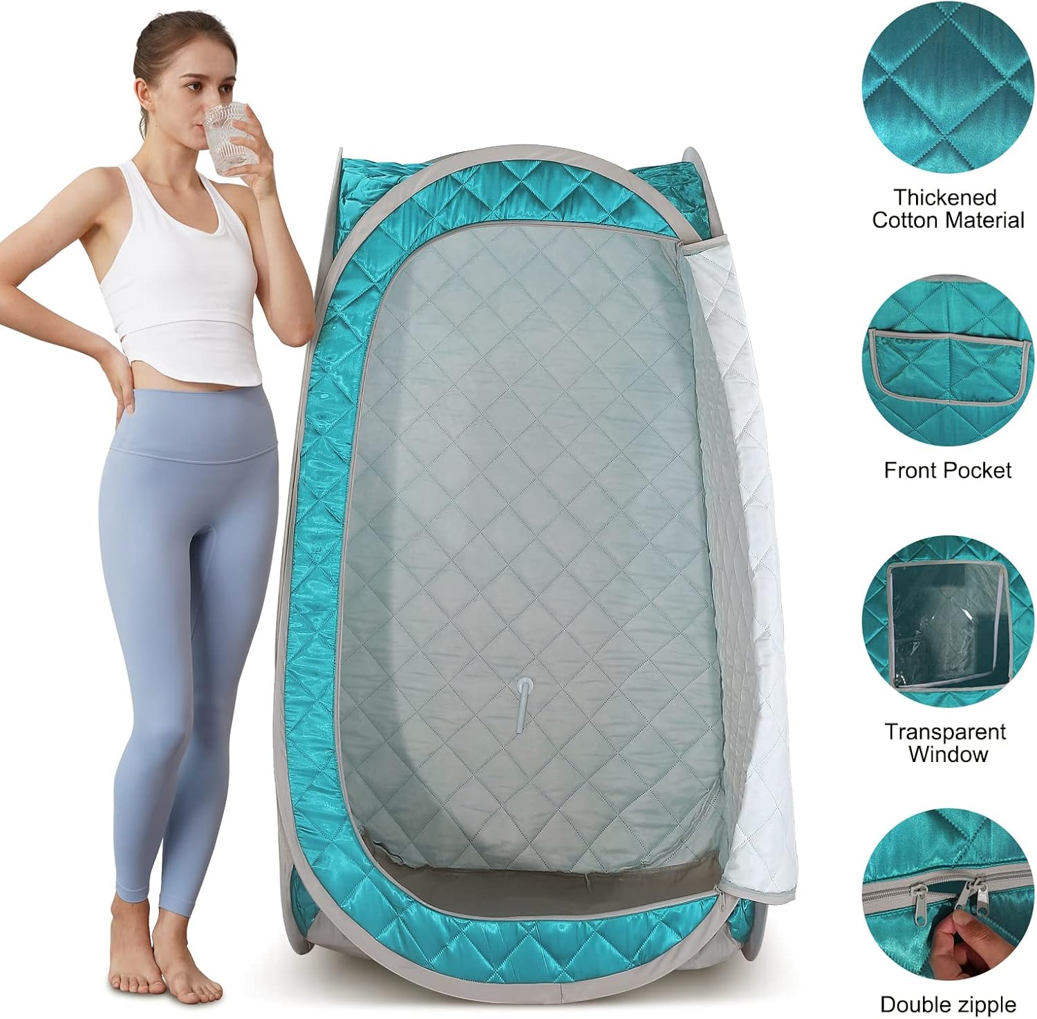 Lightweight Portable Steam Sauna Tent, Full Body Personal Sauna for Home Spa, Folding Saunas Tent for Detox Therapy Without Steamer (L 33.5" x W 33.5" x H 55.1")