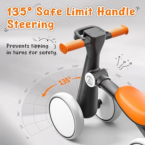 Miniatura 4 de Ridego Bicicleta de equilibrio colorida para bebés de 1 año, bicicleta de equilibrio para niños de 12 a 24 meses con música y asiento suave,