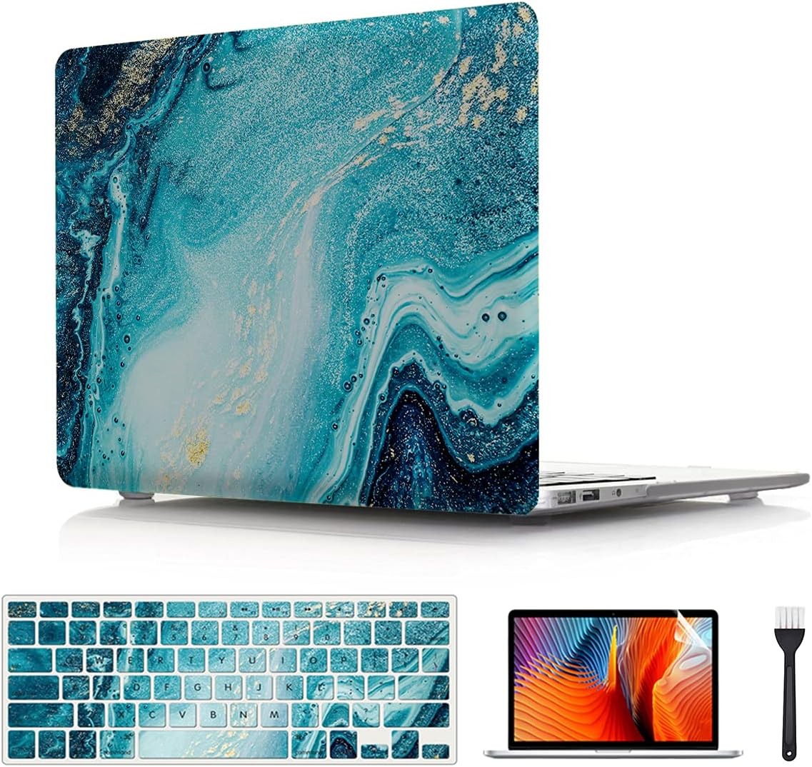 VAESIDA for MacBook Air 13 Inch Case 2020/2019/2018, Plastic Hard Shell Case & Keyboard Cover & Screen Protector ONLY for 2018-2020 Mac Air 13 Inch with Touch ID A2337 M1/A2179/A1932 Model, Marble 19