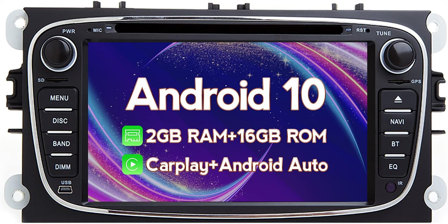 Android 10 Car Multimedia System DVD Player for FORD Focus S-MAX Mondeo C-MAX Galaxy with CarPlay and Android Auto WIFI 4G Bluetooth Radio