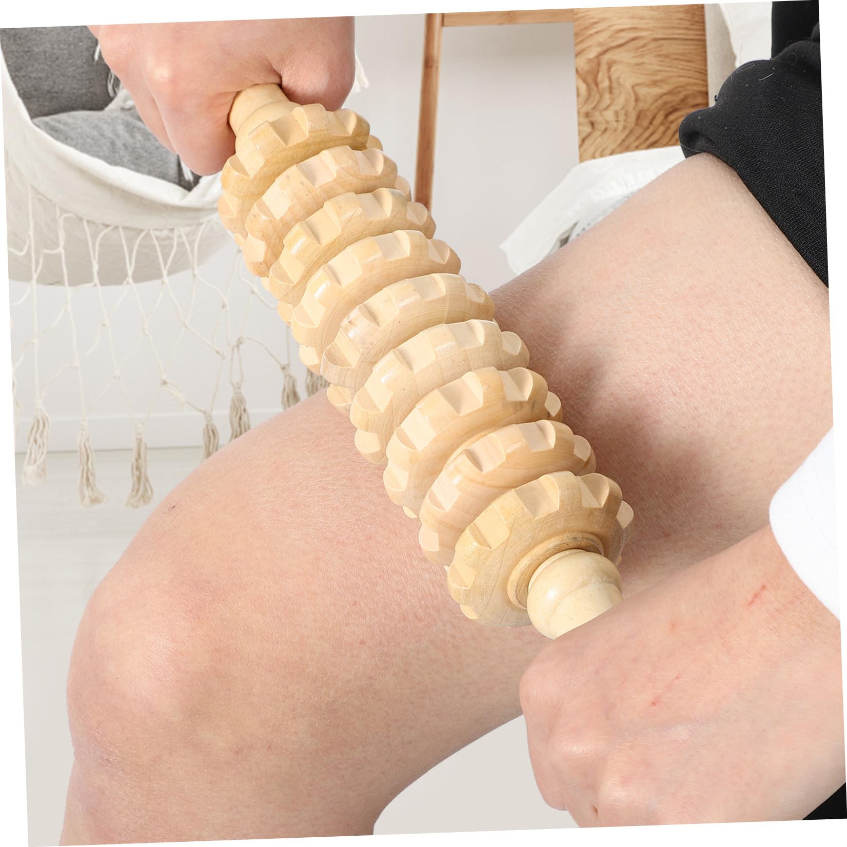 Herramientas de Masaje de Madera 6 Piezas para Modelar el Cuerpo Rodillo y Tazas de Masaje Terapéutico Kit Portátil para Aliviar Fatiga y Promover Circulación