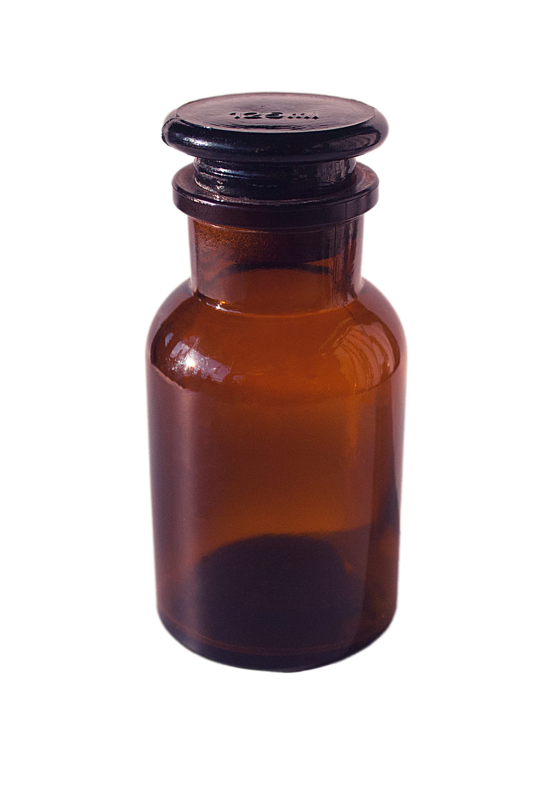 JoanLab Apothekerflasche (6er Pack) aus Braunglas mit Schliffdeckel, 125 ml, für Labor, Apotheke, Küche